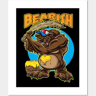 Bearish Bear with a baseball bat Posters and Art